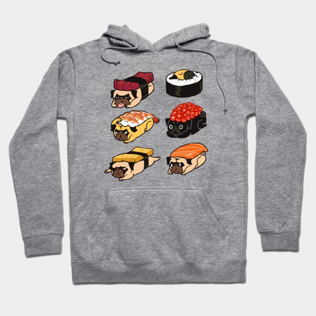 Sushi Pug Hoodie by huebucket